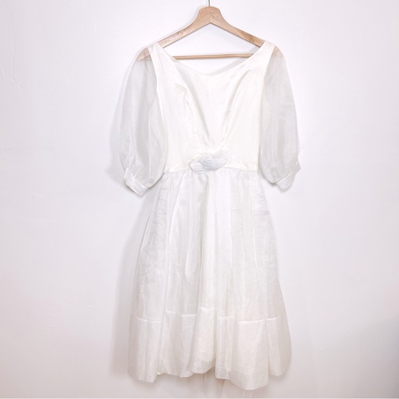 Vintage Dresses & Skirts - Vintage Emma doml union made bridal mini dress flower